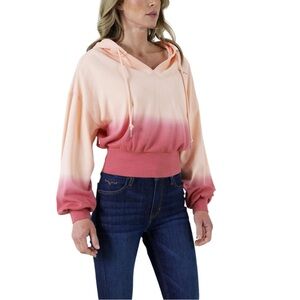 NWT KIMES RANCH Monterey Dipped Cropped Hoodie XXL Evening Sand/Dusty Rose